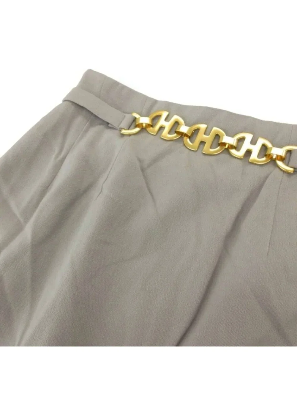 Celine Vintage Horsebit Pencil Skirt Jcc Era Wool Gray 38